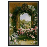 Gateways to Roses | Da Vinci Nature Art Wall collection | Wall art print - Framed Canvas - 50x75 cm / 20x30″ - Black frame