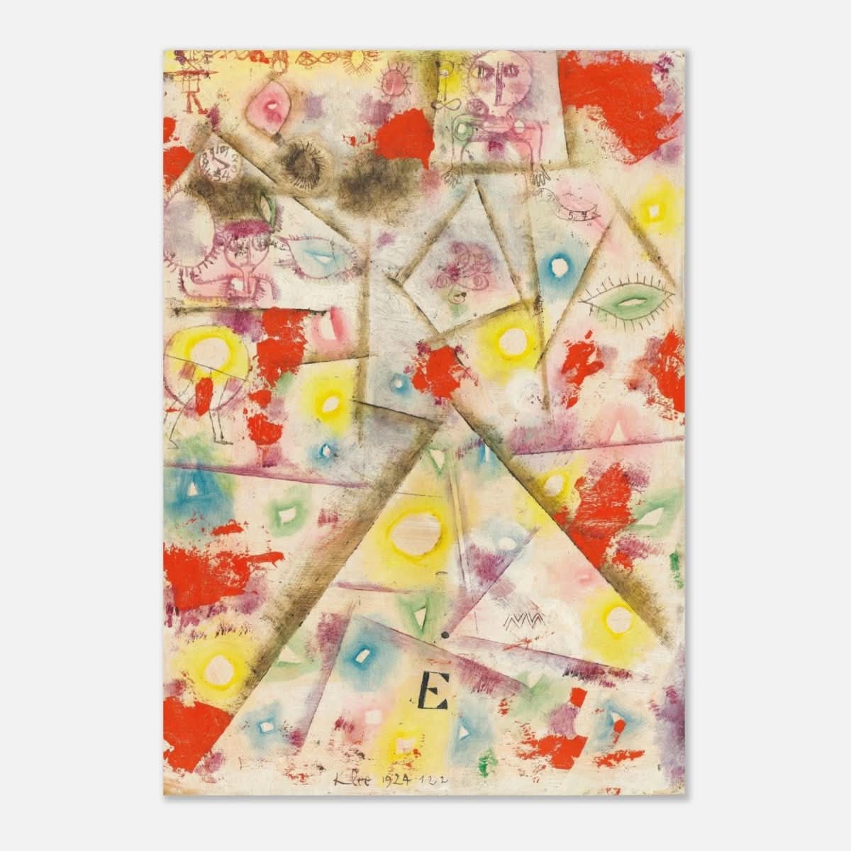 Gedenkblatt E by Paul Klee 1924 - Aluminum Print - 70x100 cm / 28x40″ - 