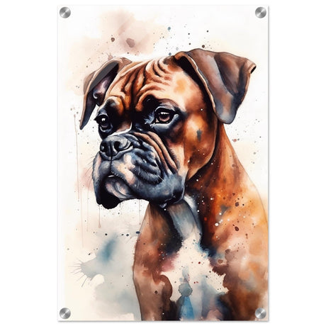 Gentle Strokes: Boxer Puppy Bliss | Da Vinci Animal Kingdom Wall art print - Acrylic Print - 40x60 cm / 16x24″ - 