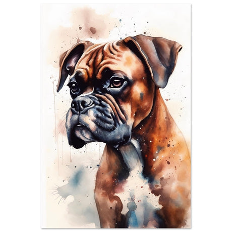 Gentle Strokes: Boxer Puppy Bliss | Da Vinci Animal Kingdom Wall art print - Aluminum Print - 30x45 cm / 12x18″ - 