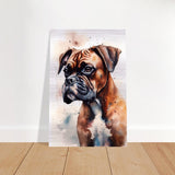 Gentle Strokes: Boxer Puppy Bliss | Da Vinci Animal Kingdom Wall art print - Brushed Aluminum Print - 60x90 cm / 24x36″ - 