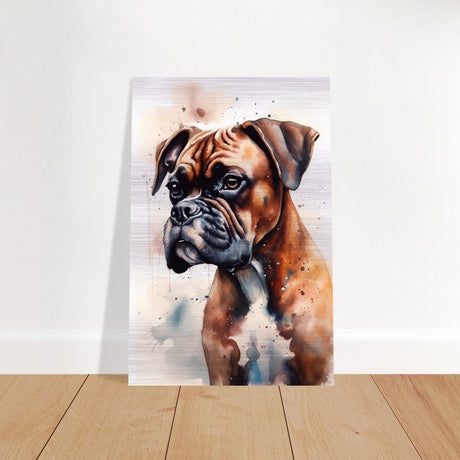 Gentle Strokes: Boxer Puppy Bliss | Da Vinci Animal Kingdom Wall art print - Brushed Aluminum Print - 60x90 cm / 24x36″ - 