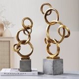 Geometric Abstract Ring Sculpture – Modern Minimalist Resin Décor - Set - 