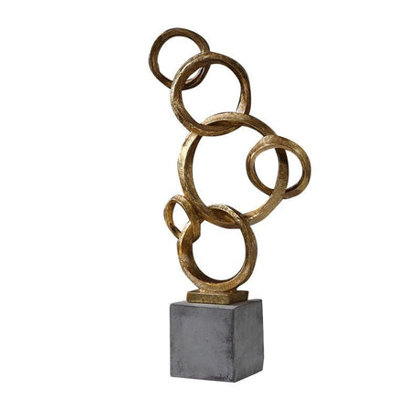 Geometric Abstract Ring Sculpture – Modern Minimalist Resin Décor - Double Ring Type A - 