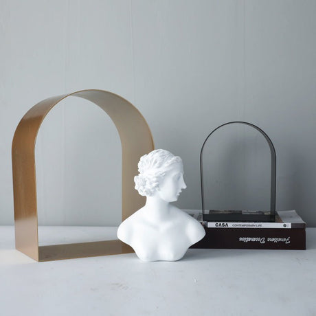 Geometric Arch Resin Sculptures – Modern Character & Abstract Ornaments - Black - 