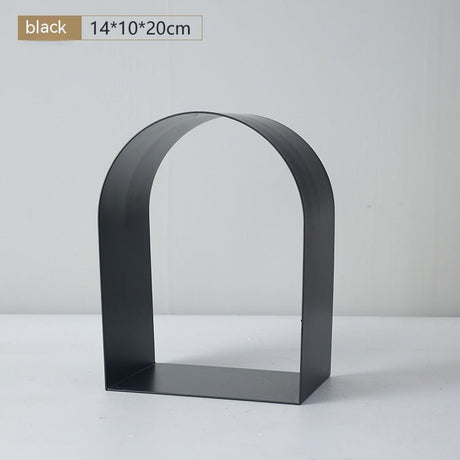 Geometric Arch Resin Sculptures – Modern Character & Abstract Ornaments - Black - 