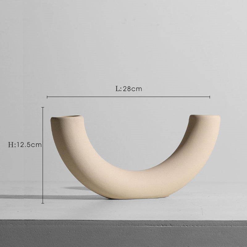 Geometric Ceramic Vase Collection – Modern Minimalist Handmade Pottery - K - 