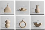 Geometric Ceramic Vase Collection – Modern Minimalist Handmade Pottery - Set1 - 