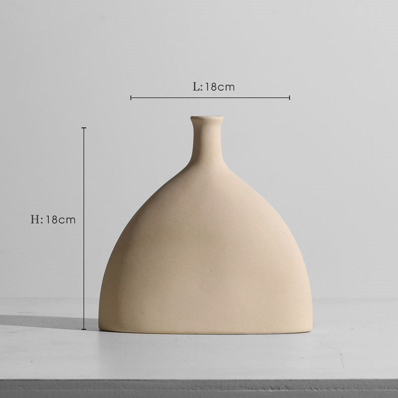 Geometric Ceramic Vase Collection – Modern Minimalist Handmade Pottery - F - 