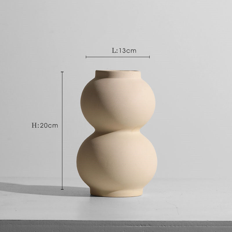 Geometric Ceramic Vase Collection – Modern Minimalist Handmade Pottery - H - 