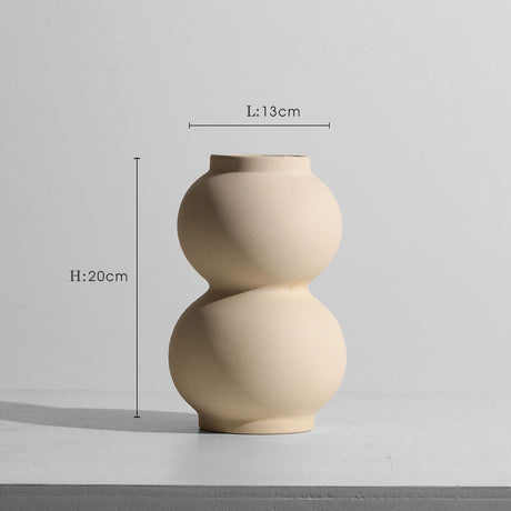 Geometric Ceramic Vase Collection – Modern Minimalist Handmade Pottery - H - 