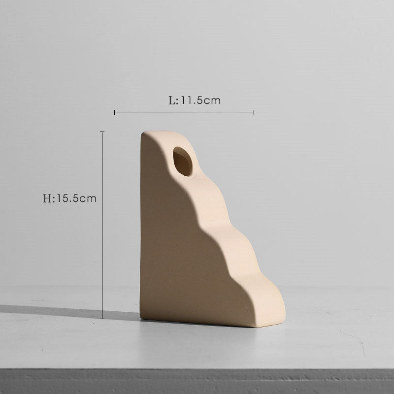 Geometric Ceramic Vase Collection – Modern Minimalist Handmade Pottery - E - 