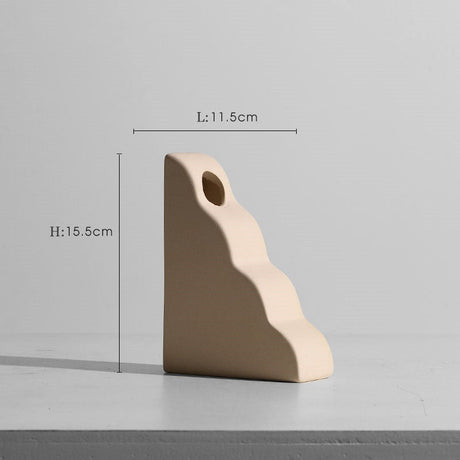 Geometric Ceramic Vase Collection – Modern Minimalist Handmade Pottery - E - 