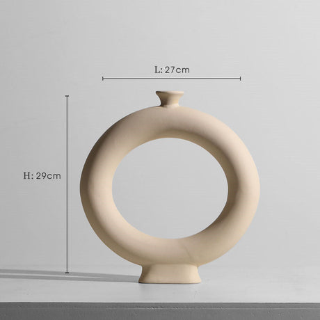Geometric Ceramic Vase Collection – Modern Minimalist Handmade Pottery - L - 