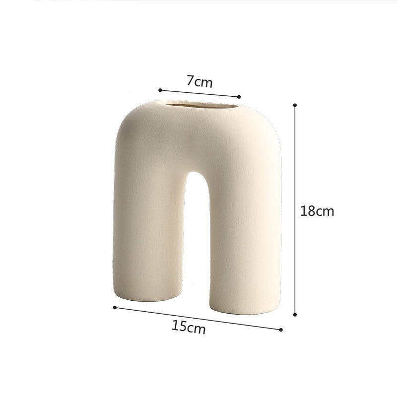 Geometric Ceramic Vase Collection – Modern Minimalist Handmade Pottery - B2 - 