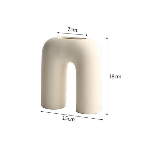 Geometric Ceramic Vase Collection – Modern Minimalist Handmade Pottery - B2 - 