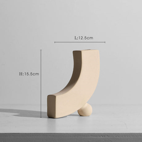 Geometric Ceramic Vase Collection – Modern Minimalist Handmade Pottery - D - 