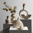 Geometric Ceramic Vase Collection – Modern Minimalist Handmade Pottery - A - 