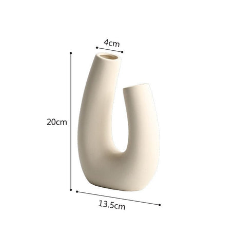 Geometric Ceramic Vase Collection – Modern Minimalist Handmade Pottery - D2 - 