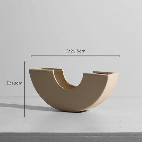 Geometric Ceramic Vase Collection – Modern Minimalist Handmade Pottery - J - 