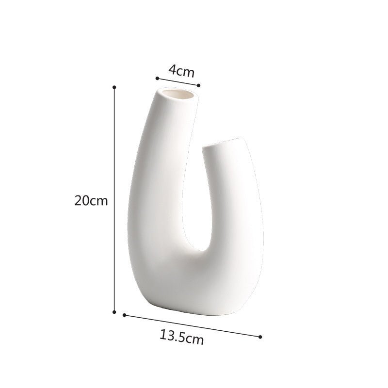 Geometric Ceramic Vase Collection – Modern Minimalist Handmade Pottery - D1 - 
