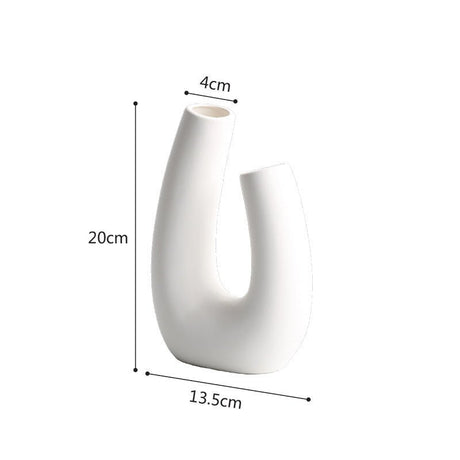Geometric Ceramic Vase Collection – Modern Minimalist Handmade Pottery - D1 - 