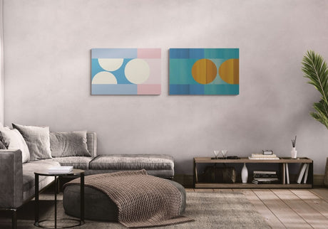 Geometric Harmony Duo – Set of 2 Abstract Wall Art Prints - Canvas - 30X45 CM / 12X18″ - 