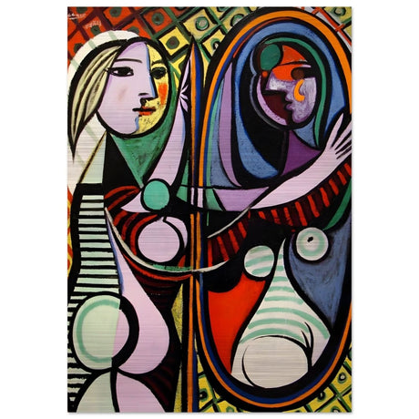 Girl before a Mirror by Pablo Picasso 1932 - Brushed Aluminum Print - 70x100 cm / 28x40″ - 