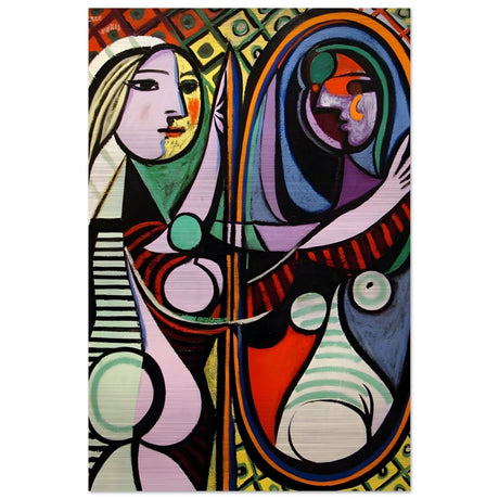 Girl before a Mirror by Pablo Picasso 1932 - Brushed Aluminum Print - 50x75 cm / 20x30″ - 