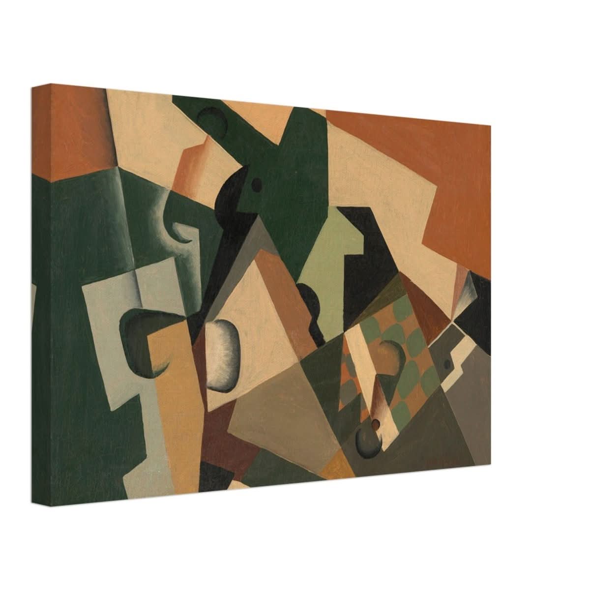 Glass and Checkerboard (ca. 1917) by Juan Gris | Vintage Cubism wall art print - Canvas - 30x45 cm / 12x18″ - 