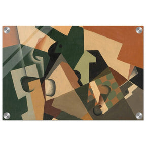 Glass and Checkerboard (ca. 1917) by Juan Gris | Vintage Cubism wall art print - Acrylic Print - 30x45 cm / 12x18″ - 