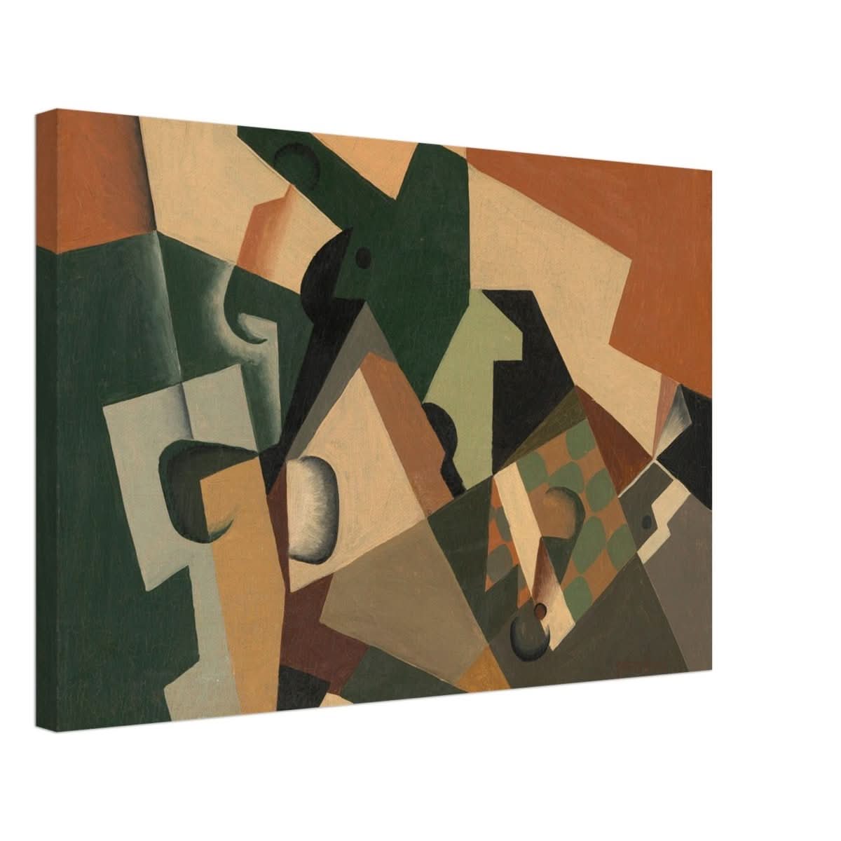 Glass and Checkerboard (ca. 1917) by Juan Gris | Vintage Cubism wall art print - Canvas - 40x60 cm / 16x24″ - 