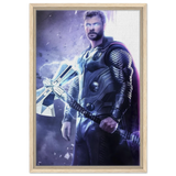"God of Thunder: Ascension" – Epic Digital Fantasy Art Print - Framed Canvas - 40x60 cm / 16x24″ - Wood frame