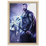 "God of Thunder: Ascension" – Epic Digital Fantasy Art Print - Framed Canvas - 30x45 cm / 12x18″ - Wood frame