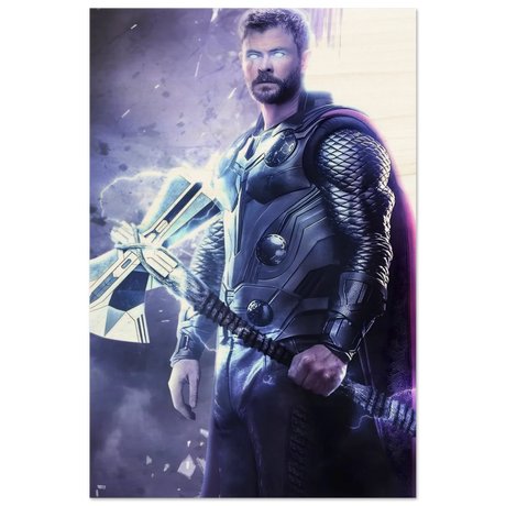 "God of Thunder: Ascension" – Epic Digital Fantasy Art Print - Wood Prints - 50x75 cm / 20x30″ - 