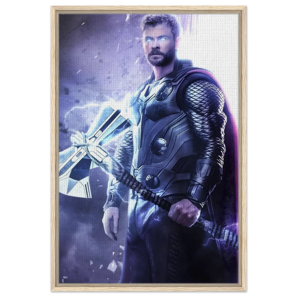 "God of Thunder: Ascension" – Epic Digital Fantasy Art Print - Framed Canvas - 60x90 cm / 24x36″ - Wood frame