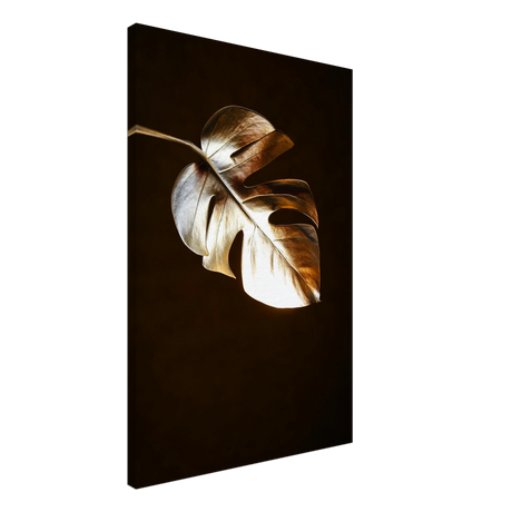 Gold & Black Botanical Leaf Wall Art Set – Premium Stretched Canvas Prints - Design Option 3 - 50x75 cm / 20x30″ - 