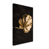 Gold & Black Botanical Leaf Wall Art Set – Premium Stretched Canvas Prints - Design Option 4 - 30x45 cm / 12x18″ - 