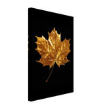 Gold & Black Botanical Leaf Wall Art Set – Premium Stretched Canvas Prints - Design Option 1 - 30x45 cm / 12x18″ - 