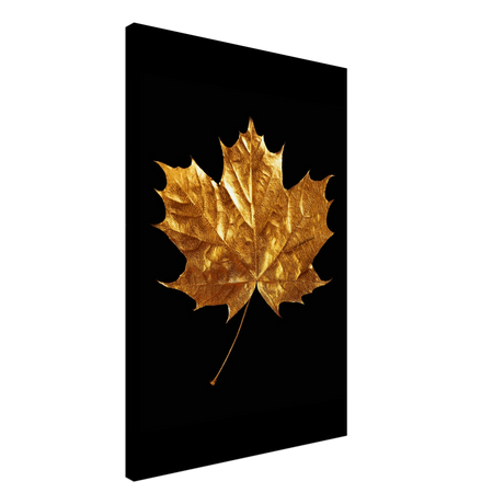 Gold & Black Botanical Leaf Wall Art Set – Premium Stretched Canvas Prints - Design Option 1 - 50x75 cm / 20x30″ - 
