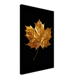 Gold & Black Botanical Leaf Wall Art Set – Premium Stretched Canvas Prints - Design Option 1 - 40x60 cm / 16x24″ - 