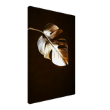 Gold & Black Botanical Leaf Wall Art Set – Premium Stretched Canvas Prints - Design Option 3 - 40x60 cm / 16x24″ - 