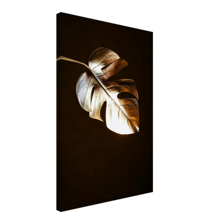 Gold & Black Botanical Leaf Wall Art Set – Premium Stretched Canvas Prints - Design Option 3 - 40x60 cm / 16x24″ - 