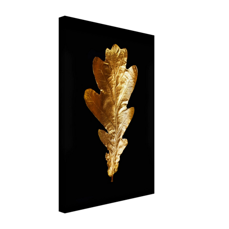 Gold & Black Botanical Leaf Wall Art Set – Premium Stretched Canvas Prints - Design Option 2 - 30x45 cm / 12x18″ - 