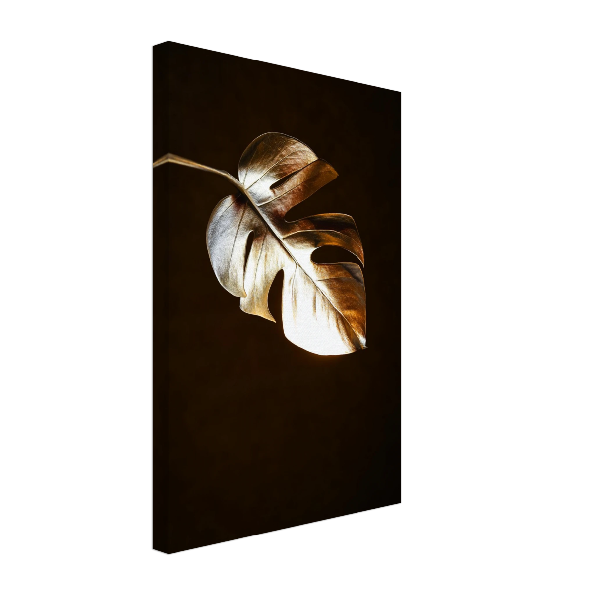 Gold & Black Botanical Leaf Wall Art Set – Premium Stretched Canvas Prints - Design Option 3 - 30x45 cm / 12x18″ - 