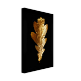 Gold & Black Botanical Leaf Wall Art Set – Premium Stretched Canvas Prints - Design Option 2 - 20x30 cm / 8x12″ - 