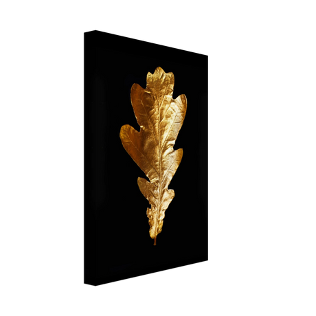Gold & Black Botanical Leaf Wall Art Set – Premium Stretched Canvas Prints - Design Option 2 - 20x30 cm / 8x12″ - 