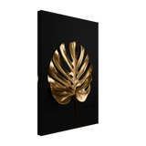 Gold & Black Botanical Leaf Wall Art Set – Premium Stretched Canvas Prints - Design Option 5 - 30x45 cm / 12x18″ - 