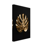 Gold & Black Botanical Leaf Wall Art Set – Premium Stretched Canvas Prints - Design Option 5 - 20x30 cm / 8x12″ - 