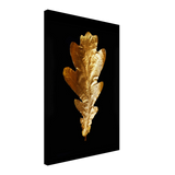 Gold & Black Botanical Leaf Wall Art Set – Premium Stretched Canvas Prints - Design Option 2 - 40x60 cm / 16x24″ - 